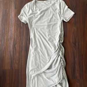 Light blue, shirt sleeve, above the knee, small side slit dress size S